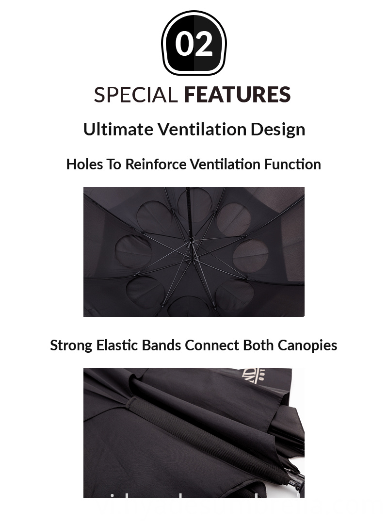 Made để đặt hàng lớn đôi lớp Windproof Golf Umbrella Made To Order Big Double Layers Windproof Golf Umbrella